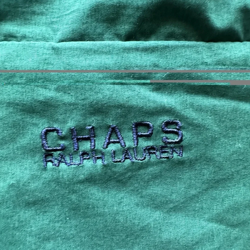 VTG Chaps Ralph Lauren Men's Green Fleece Lined Windbreaker Jacket M 90s Y2K‎
